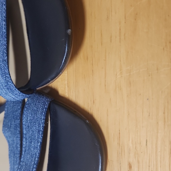 Talbots Denim Look Elastic Strappy Sandals - Picture 5 of 6